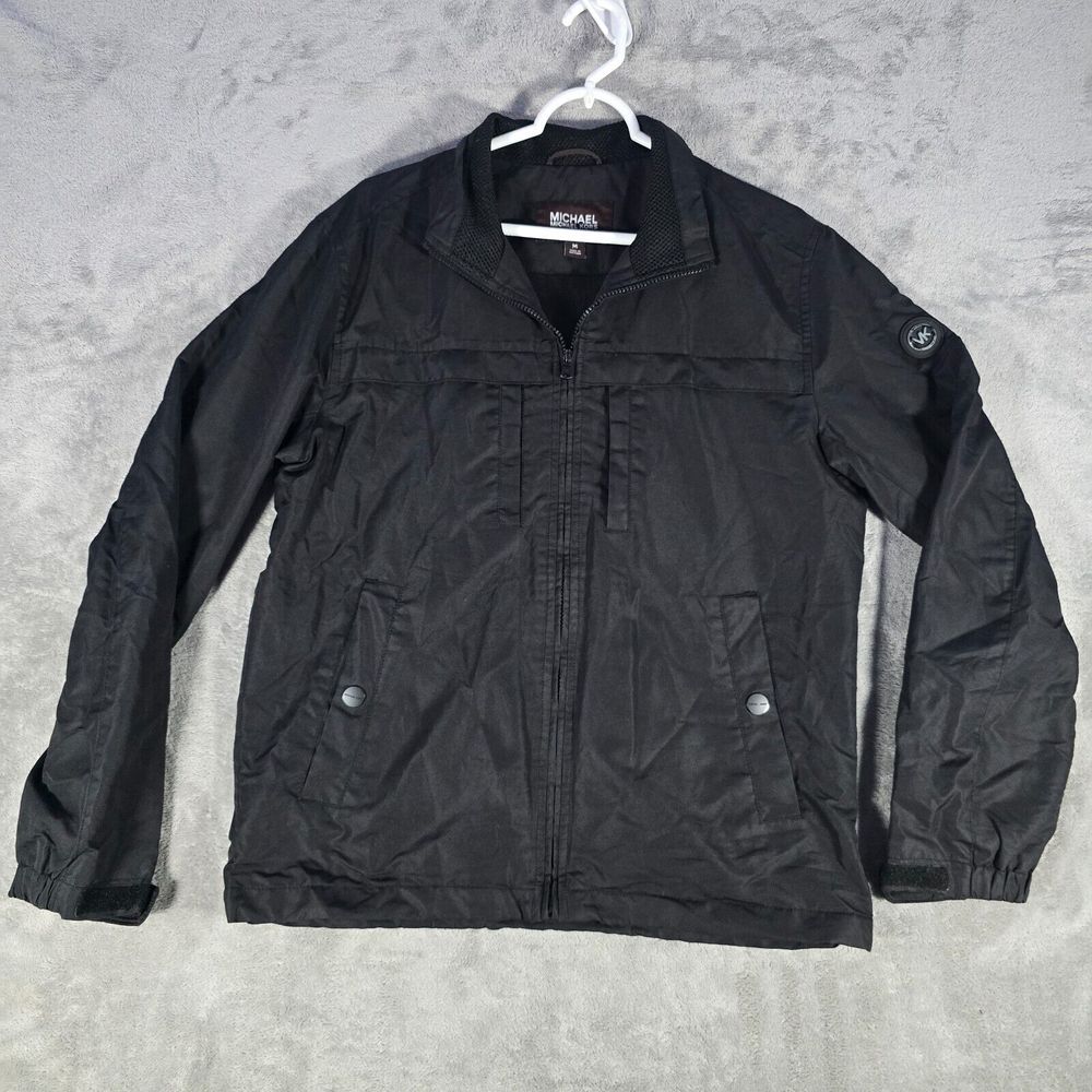 MICHAEL Michael Kors Jackets Mens M Full Zip Lightweight Long Sleeve Solid Black